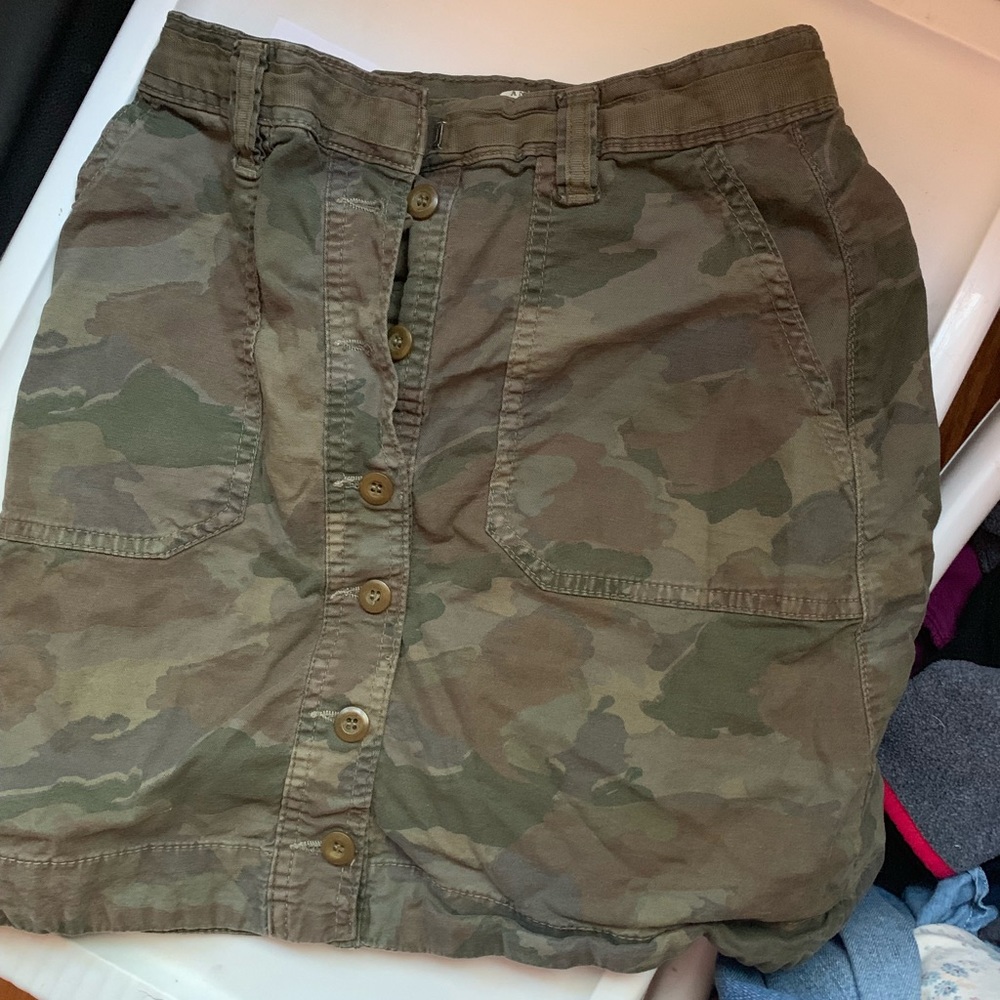 Anthropologie camo mini skirt